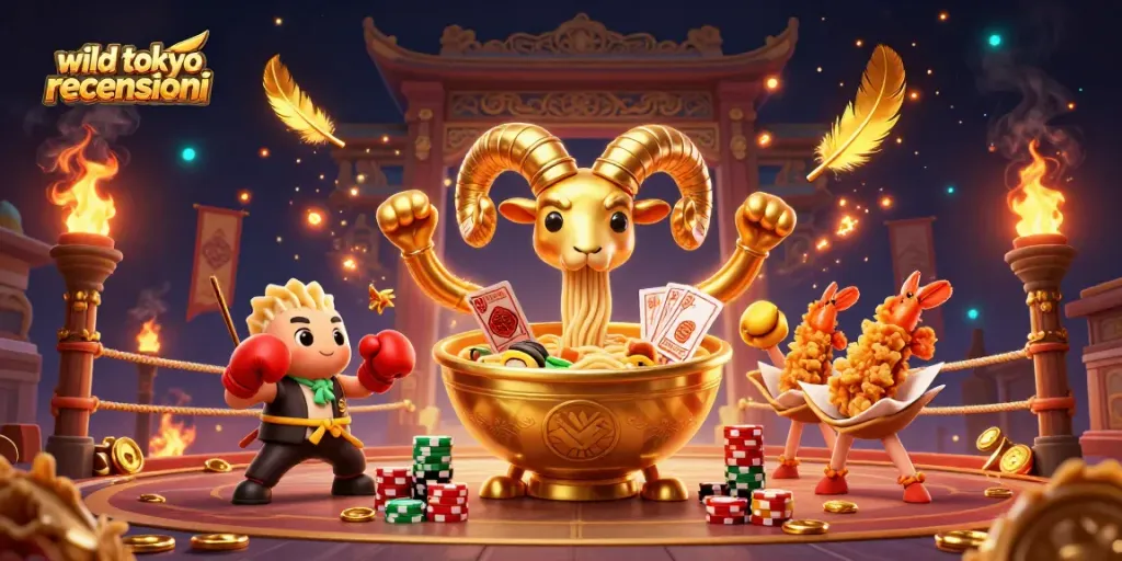 Experience wild tokyo recensioni with vibrant casino-themed characters battling in a colorful arena.